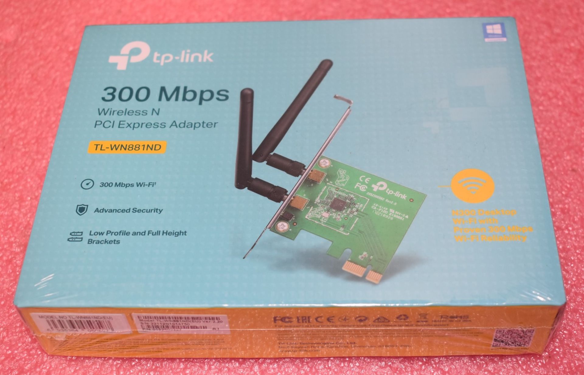 4 x TP Link 300Mbps Wireless N PCI Express Adapters - TL-WN881ND - New Sealed Stock - Image 4 of 6