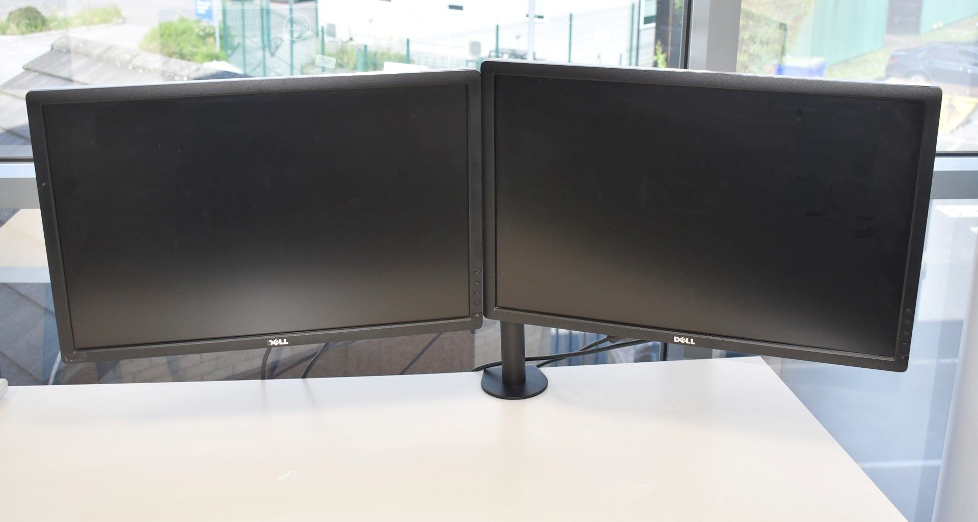 2 x Dell 24 Inch UltraSharp Full HD LED Monitors With Desk Mounted Adjustable Twin Stand, Power - Image 4 of 7