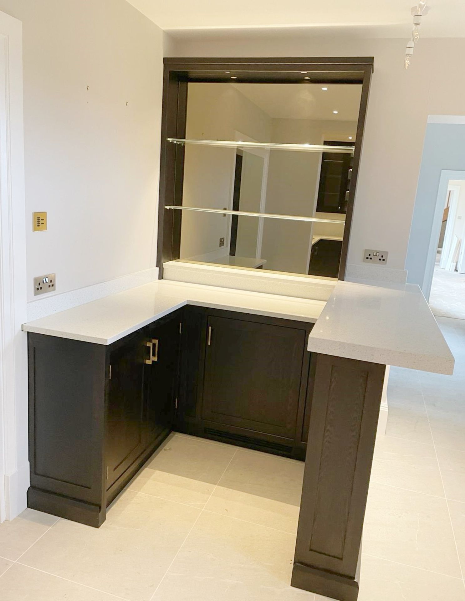 1 x Small Bespoke Fitted Luxury Home Bar with White Terrazzo Quartz Counter - Image 2 of 19