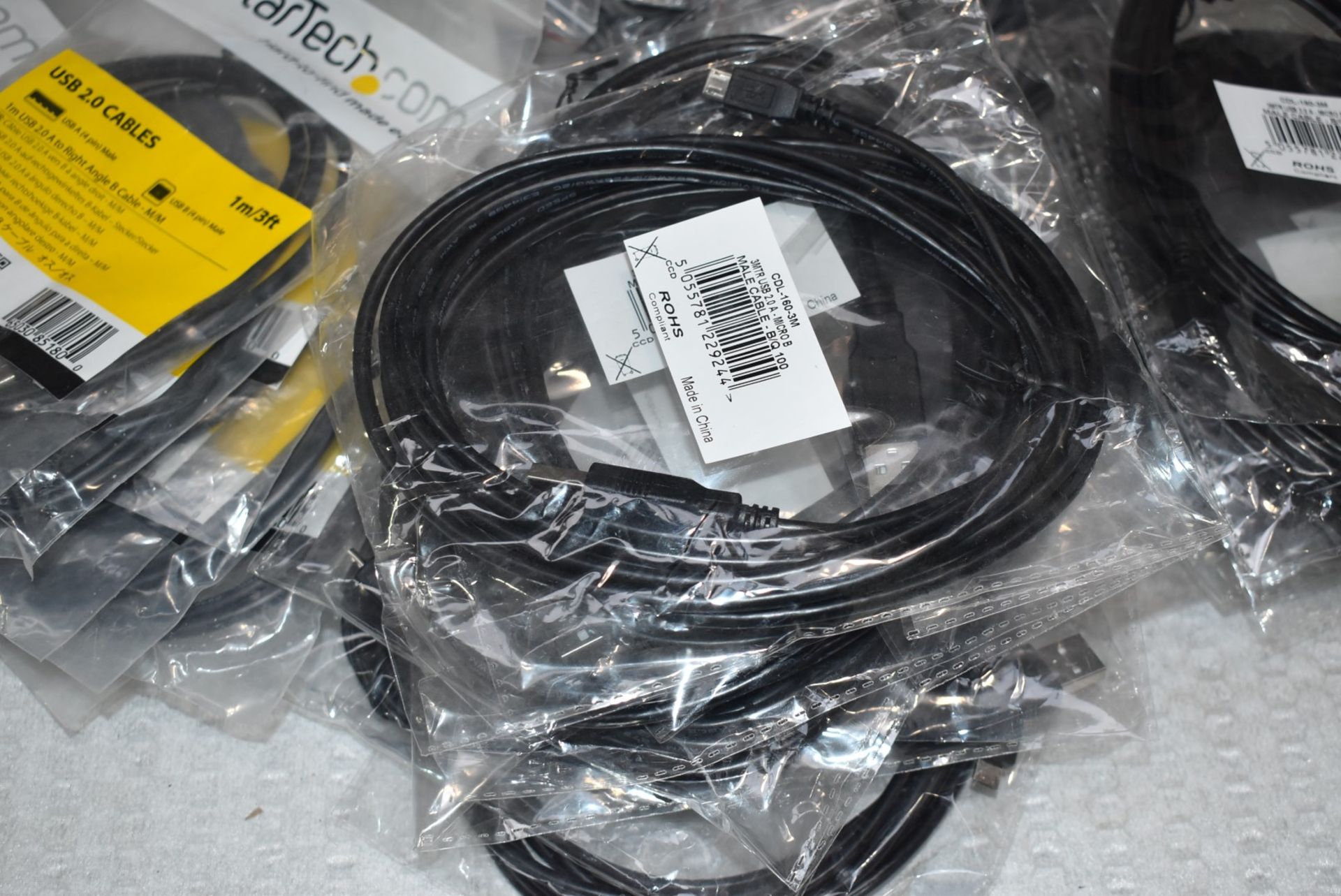 90 x Assorted Cables Including Various USB Connection Leads - New in Packets - Image 17 of 21