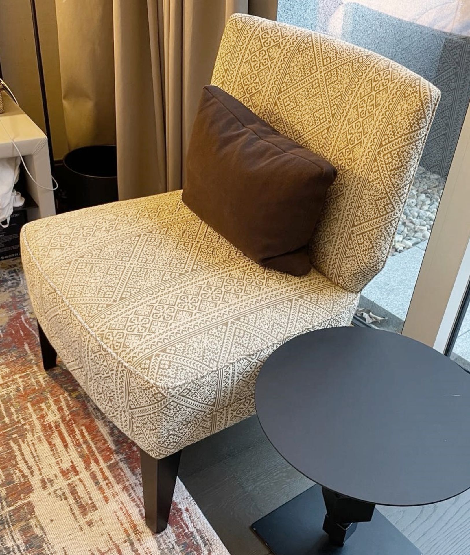1 x Contemporary Occasional Chair Upholstered in a Premium Woven Patterned Fabric - Image 3 of 7