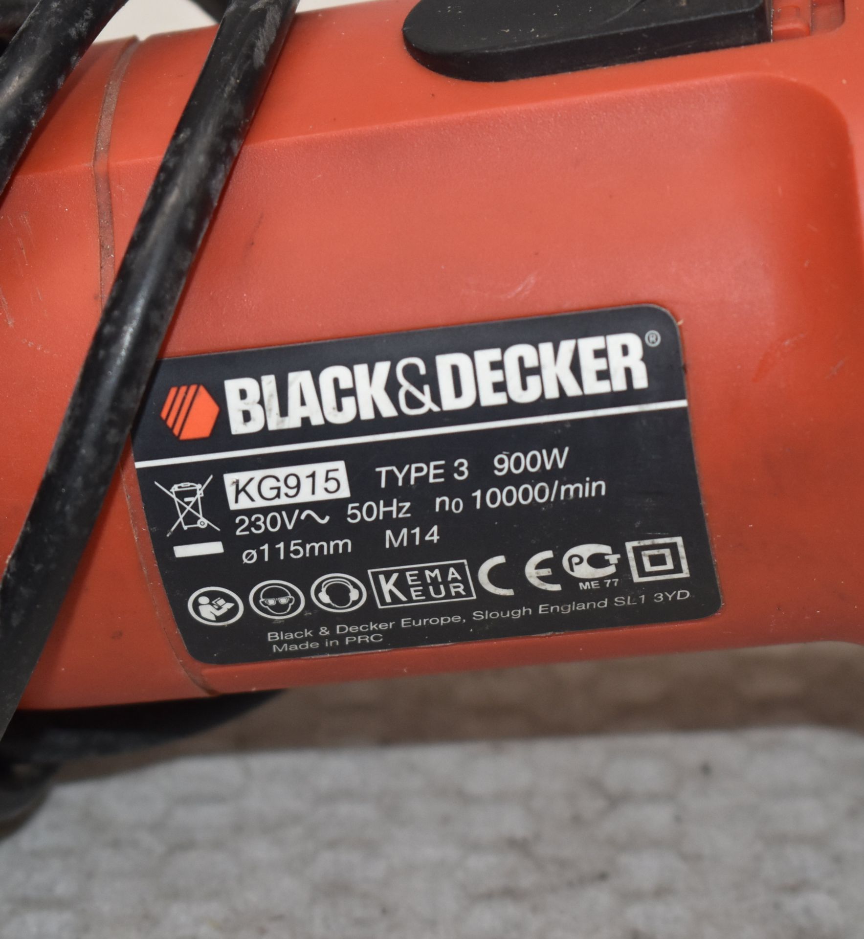 1 x BLACK DECKER 900W 115Mm Angle Grinder In Stanley Toolbox - Model Kg915 - Ref: K257 - CL905 - Lo - Image 3 of 12