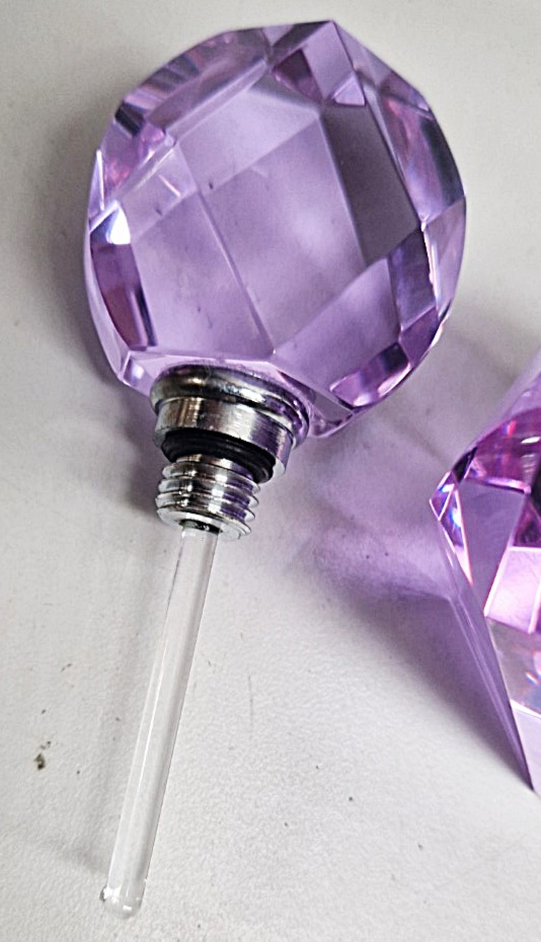 1 x Beautiful Purple Crystal Glass Perfume Bottle With Dauber And Threaded Stopper - Image 6 of 6
