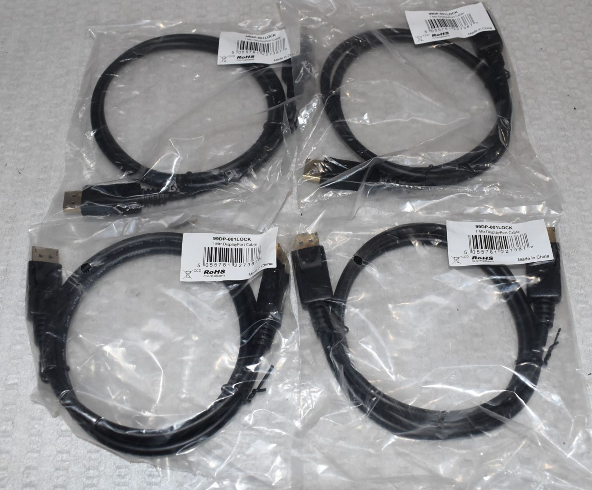 4 x DisplayPort 1 Meter Monitor Cables - New in Packets - Image 2 of 7
