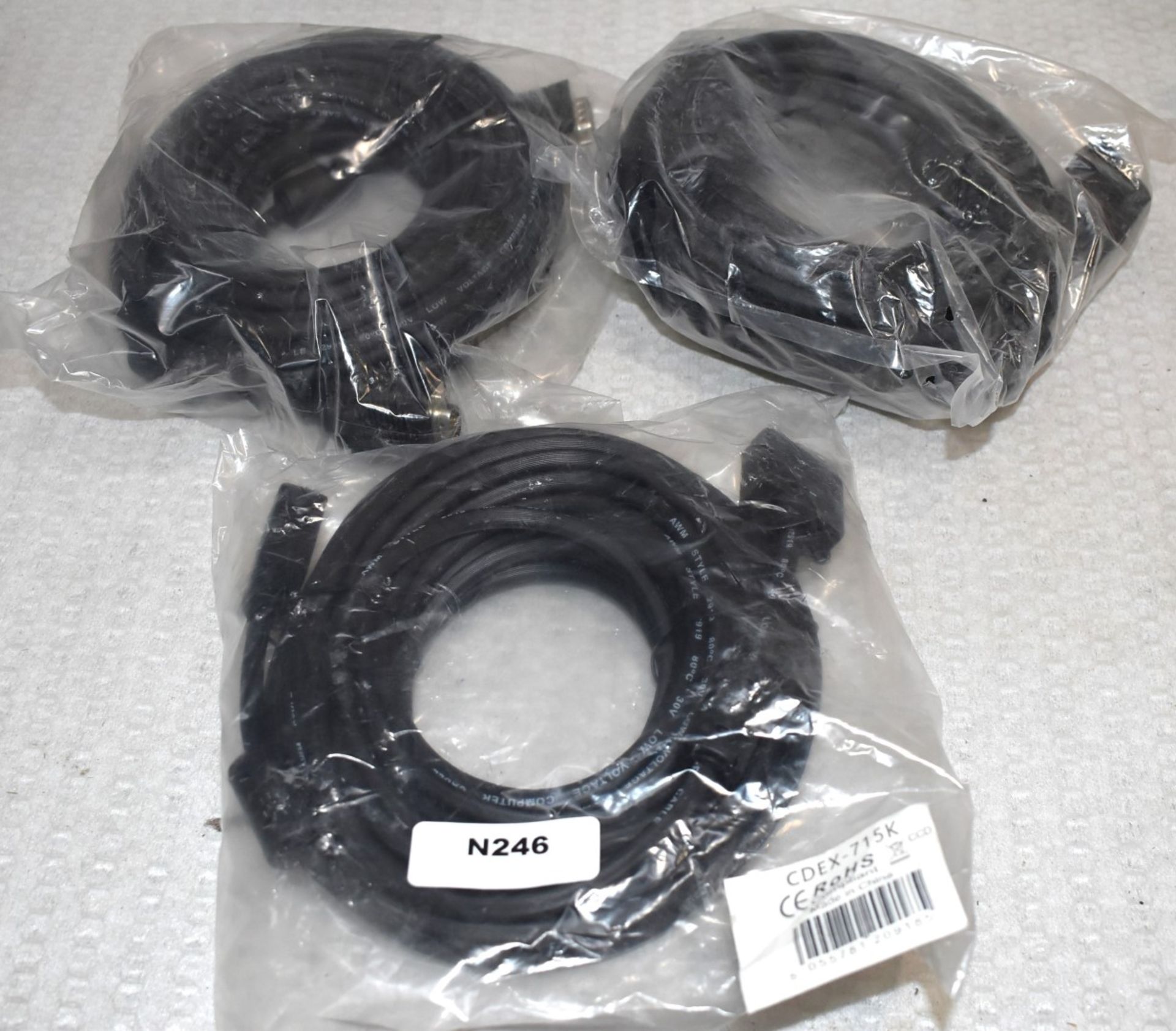 3 x CDEX 715K Cables Direct VGA Cables - 15 Meter Length - New in Packets - RRP £70 - Image 2 of 7