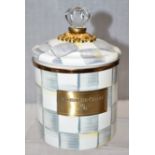 1 x MACKENZIE CHILDS Sterling Check Enamel Canister - Small - Original RRP £108.00