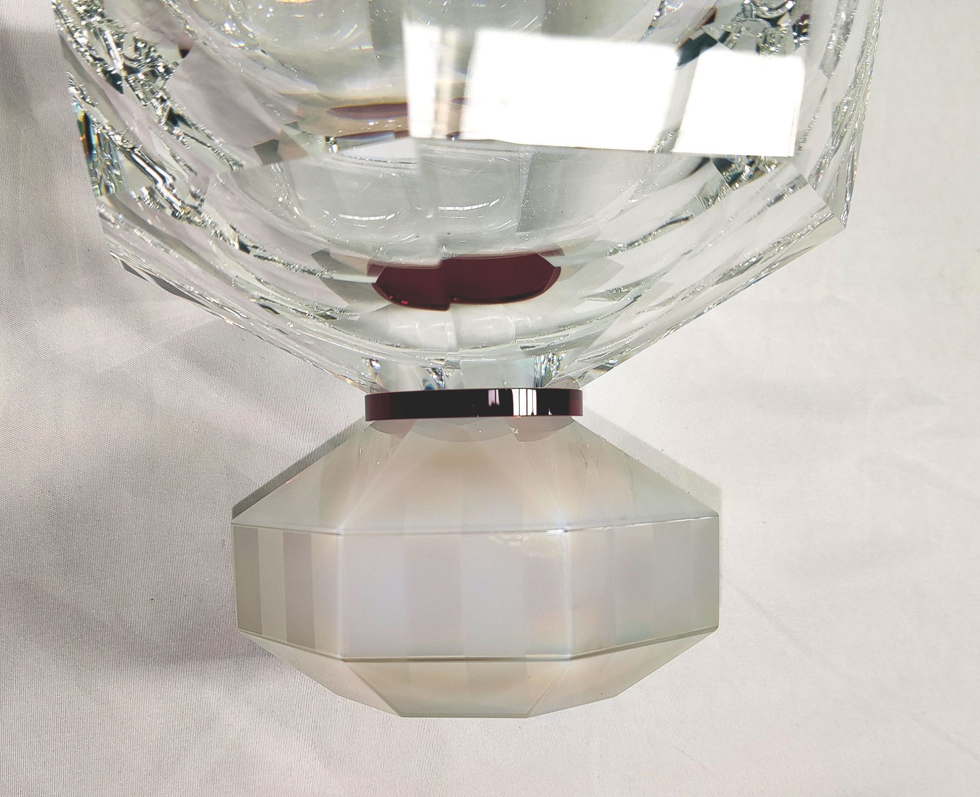 1 x REFLECTIONS COPENHAGEN Halifax Hand-Cut Crystal Glass Bowl In Clear/Milk/Plum - Original RRP £ - Image 9 of 21