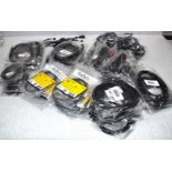 90 x Assorted Cables Including Various USB Connection Leads - New in Packets