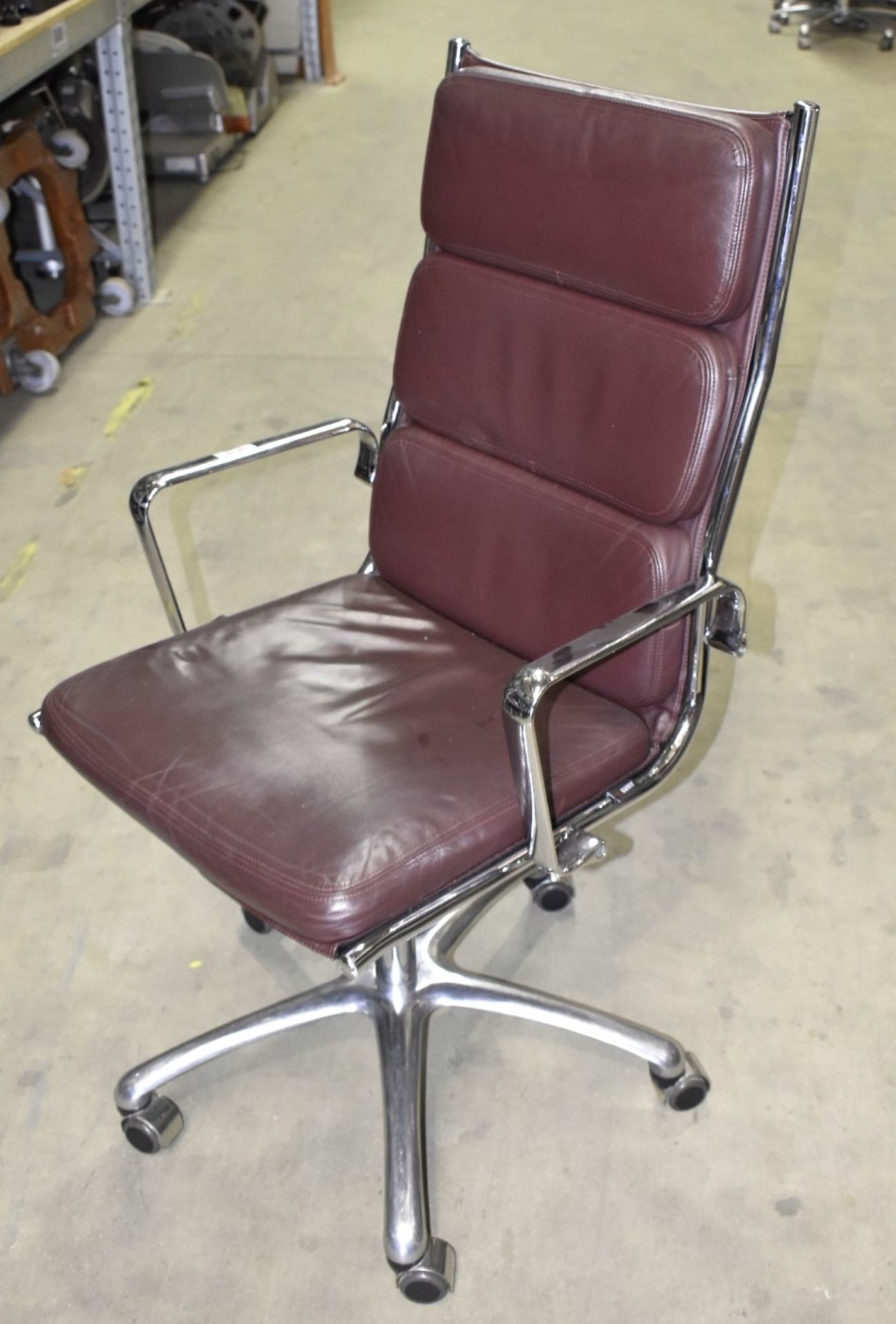 1 x LUXY Leather Upholstered Soft Pad Office Swivel Chair, Dark Brown - RRP £1,600 - Image 2 of 8