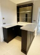 1 x Small Bespoke Fitted Luxury Home Bar with White Terrazzo Quartz Counter