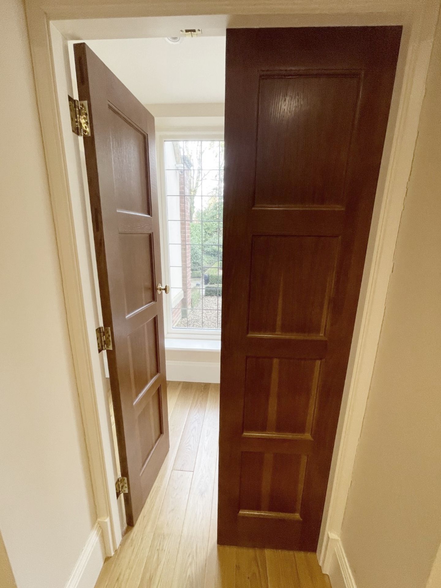 1 x Set of Solid Wood Stately Internal Double Doors - Ref: PAN200 - Image 2 of 9