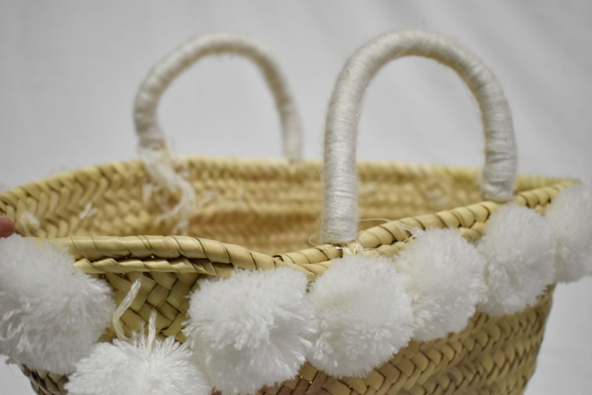 1 x BONITA Large Straw Summer Pom-Pom Basket Bag - Original Price £89.95 - Image 4 of 4