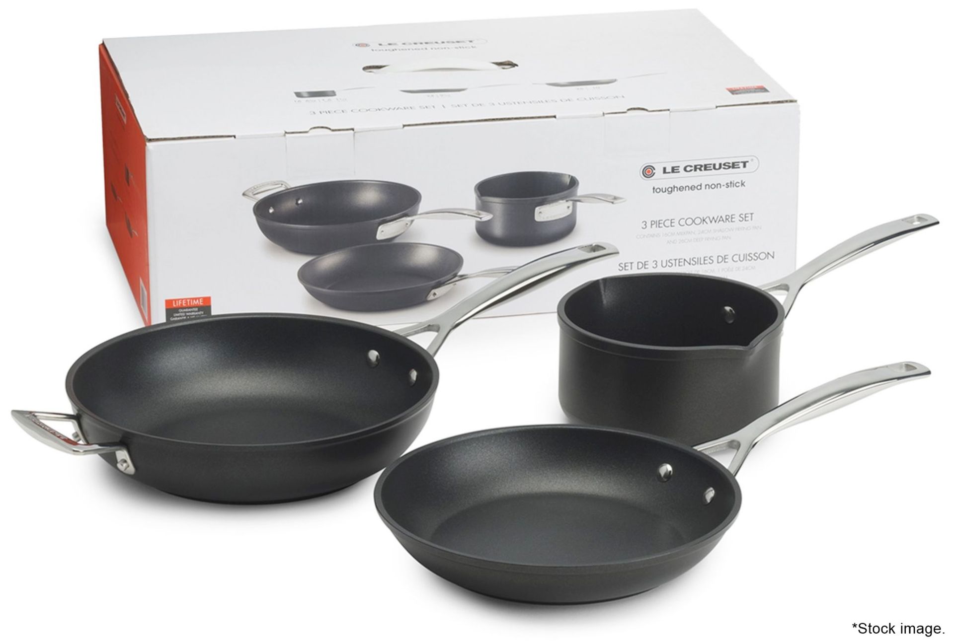 Set of 3 x LE CREUSET Toughened Non-Stick Pan, in Black - Original Price £299.00