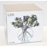 1 x LSA 'Globe' Luxury Mouthblown Glass Spherical Flower Vase, 24cm - Original Price £50.00 - Boxed