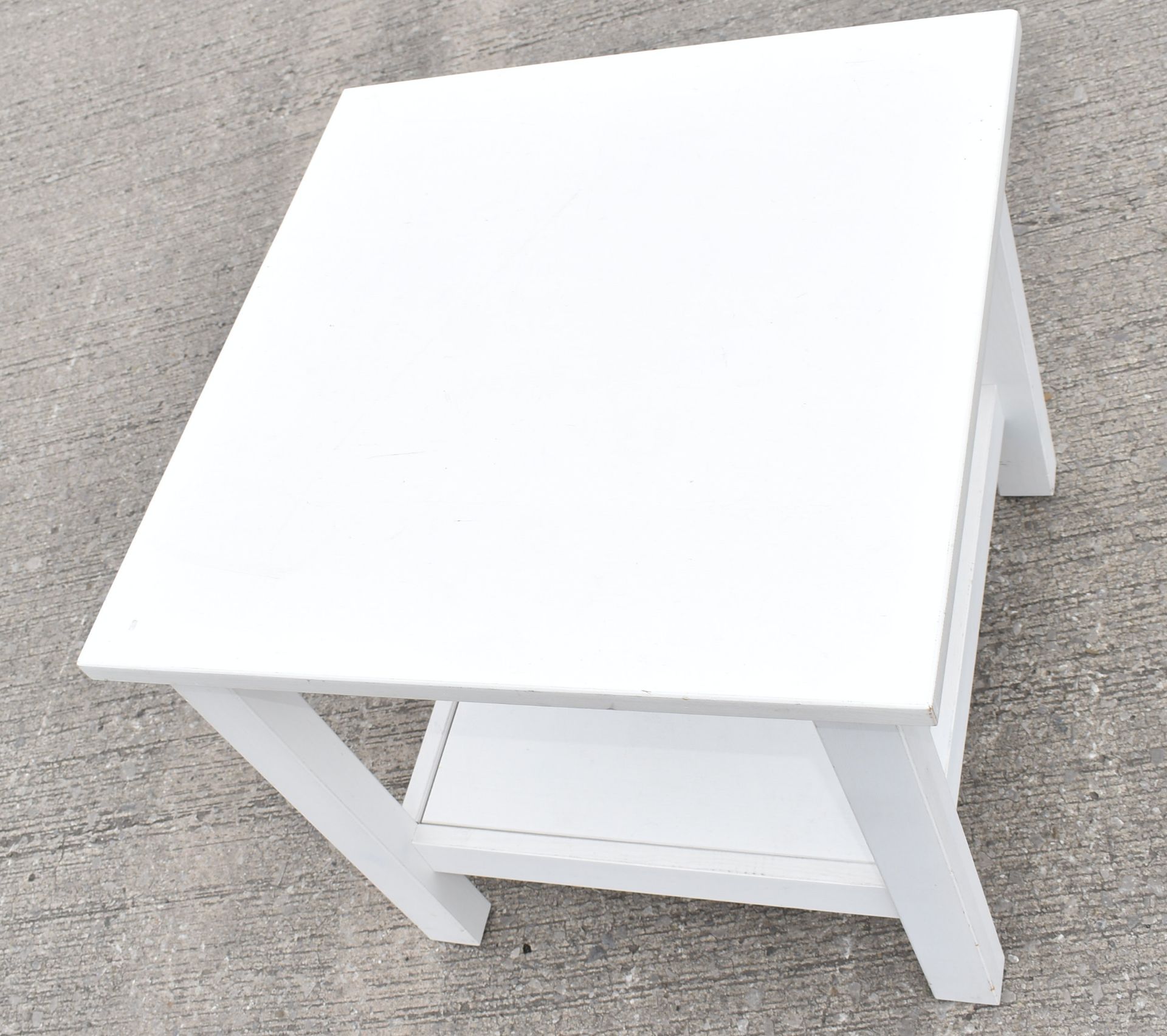 1 x White Square Wooden Table - 56x56x51cm - Ref: K289 - CL905 - Location: Altrincham WA14*Stock - Image 4 of 9