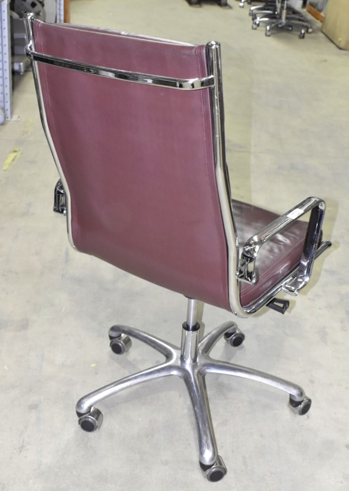 1 x LUXY Leather Upholstered Soft Pad Office Swivel Chair, Dark Brown - RRP £1,600 - Image 6 of 8
