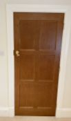1 x Solid Oak Wooden Lockable Internal Door - Includes Handles and Hinges - Ref: PAN286 /