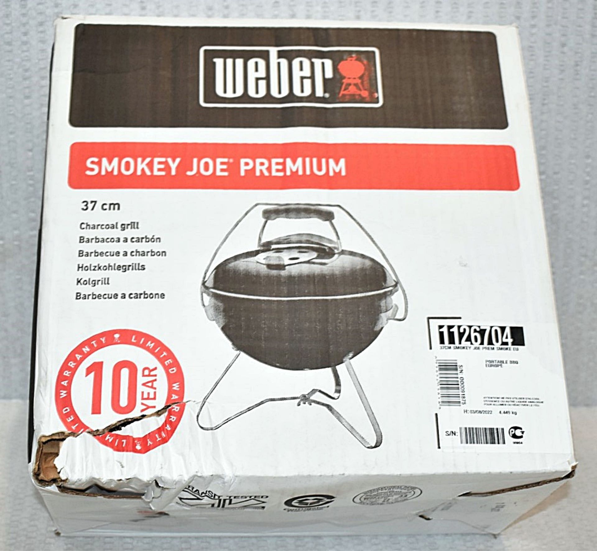 1 x WEBER Smokey Joe Premium Charcoal Portable Barbecue, in Smoke Grey £102.99 - Unused Boxed - Image 2 of 13