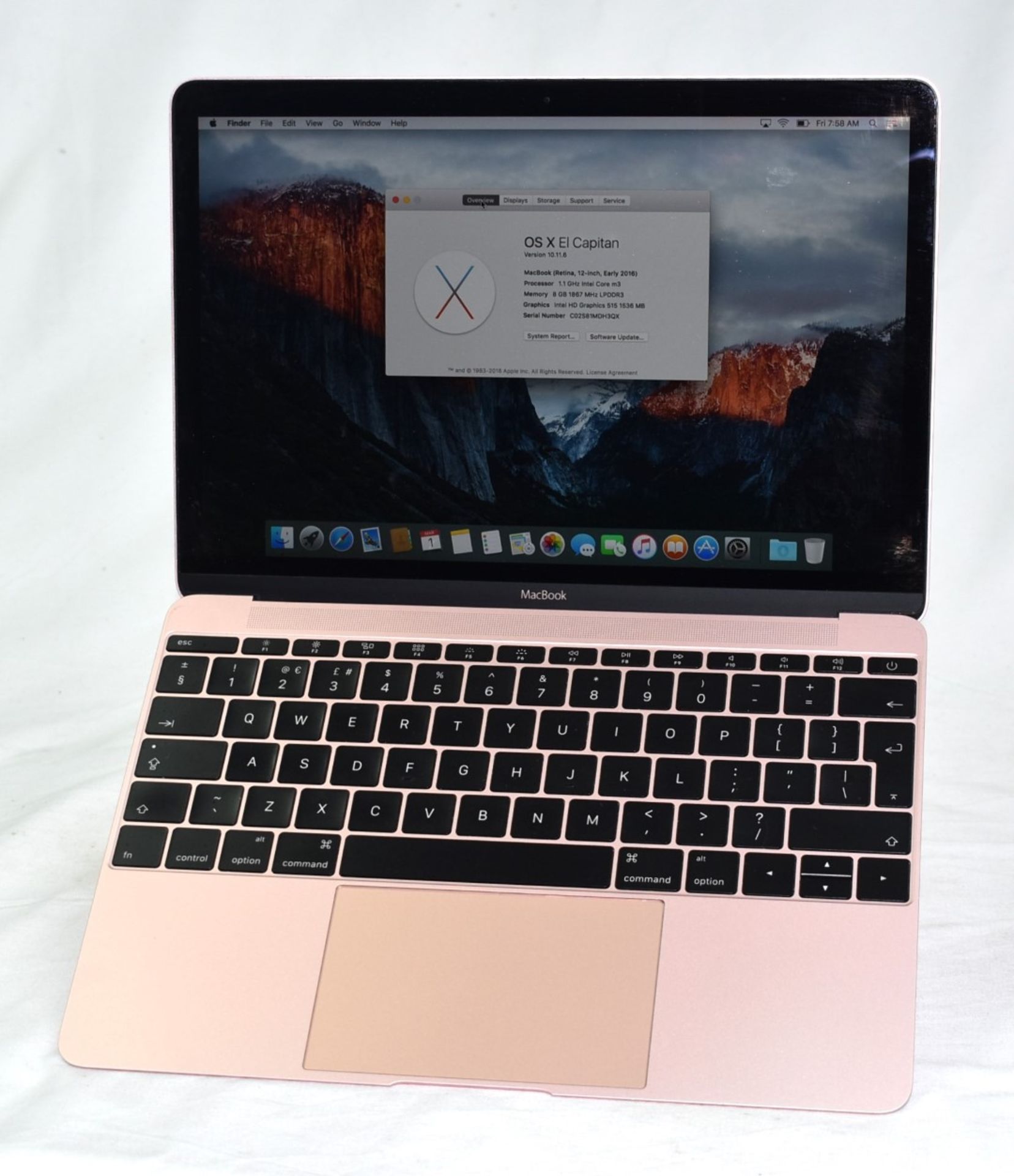 1 x 2016 12 Inch Apple MacBook Featuring an Intel M3 Processor, 8GB Ram and a 250GB SSD - Image 2 of 19
