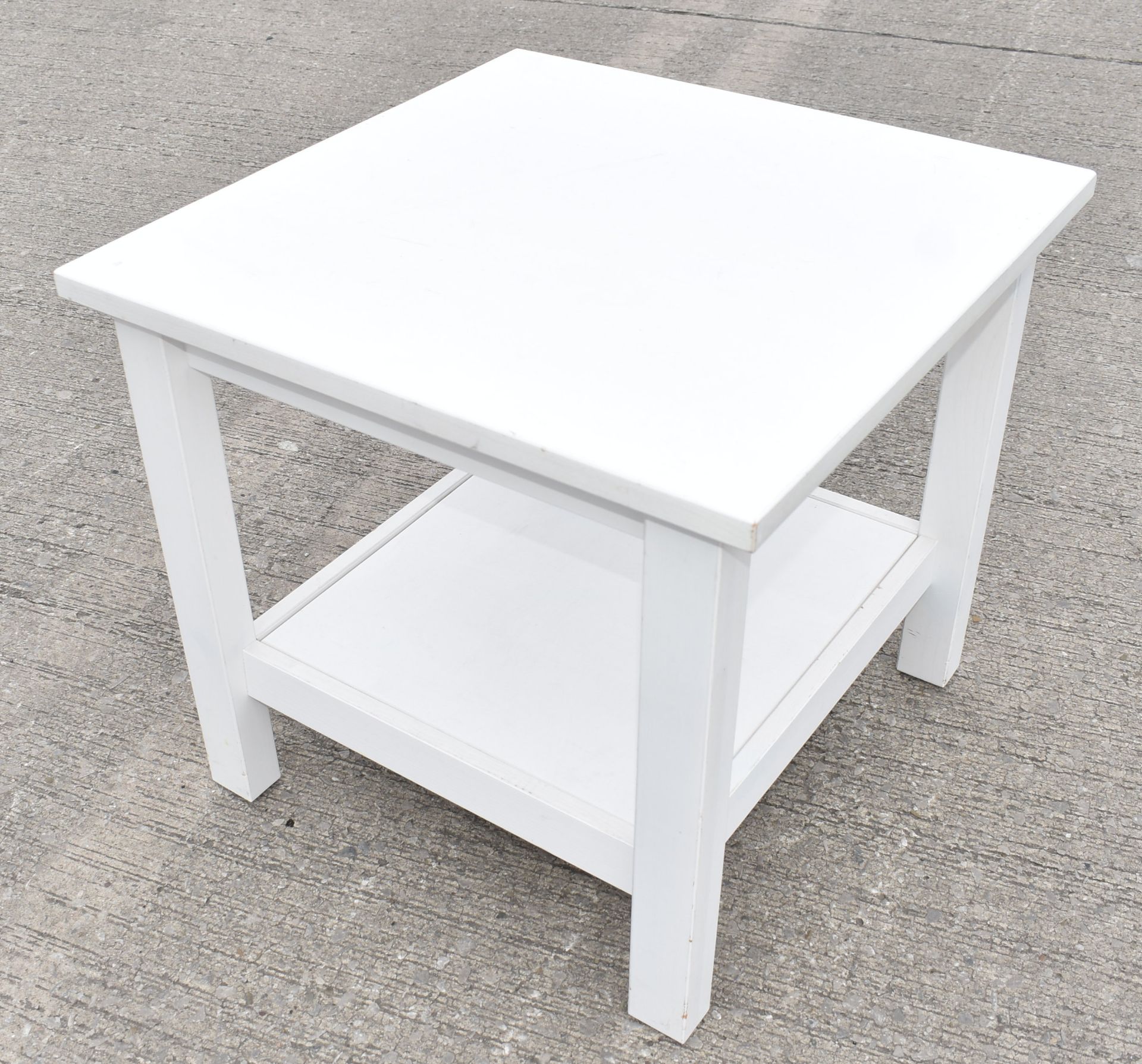 1 x White Square Wooden Table - 56x56x51cm - Ref: K289 - CL905 - Location: Altrincham WA14*Stock - Image 5 of 9