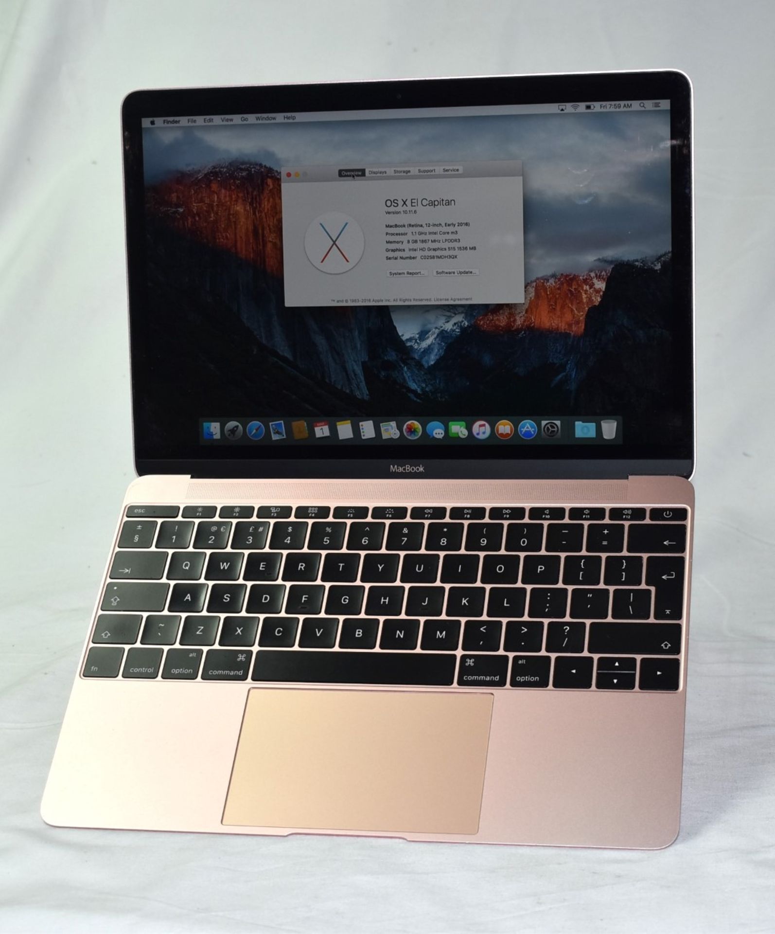 1 x 2016 12 Inch Apple MacBook Featuring an Intel M3 Processor, 8GB Ram and a 250GB SSD - Image 10 of 19