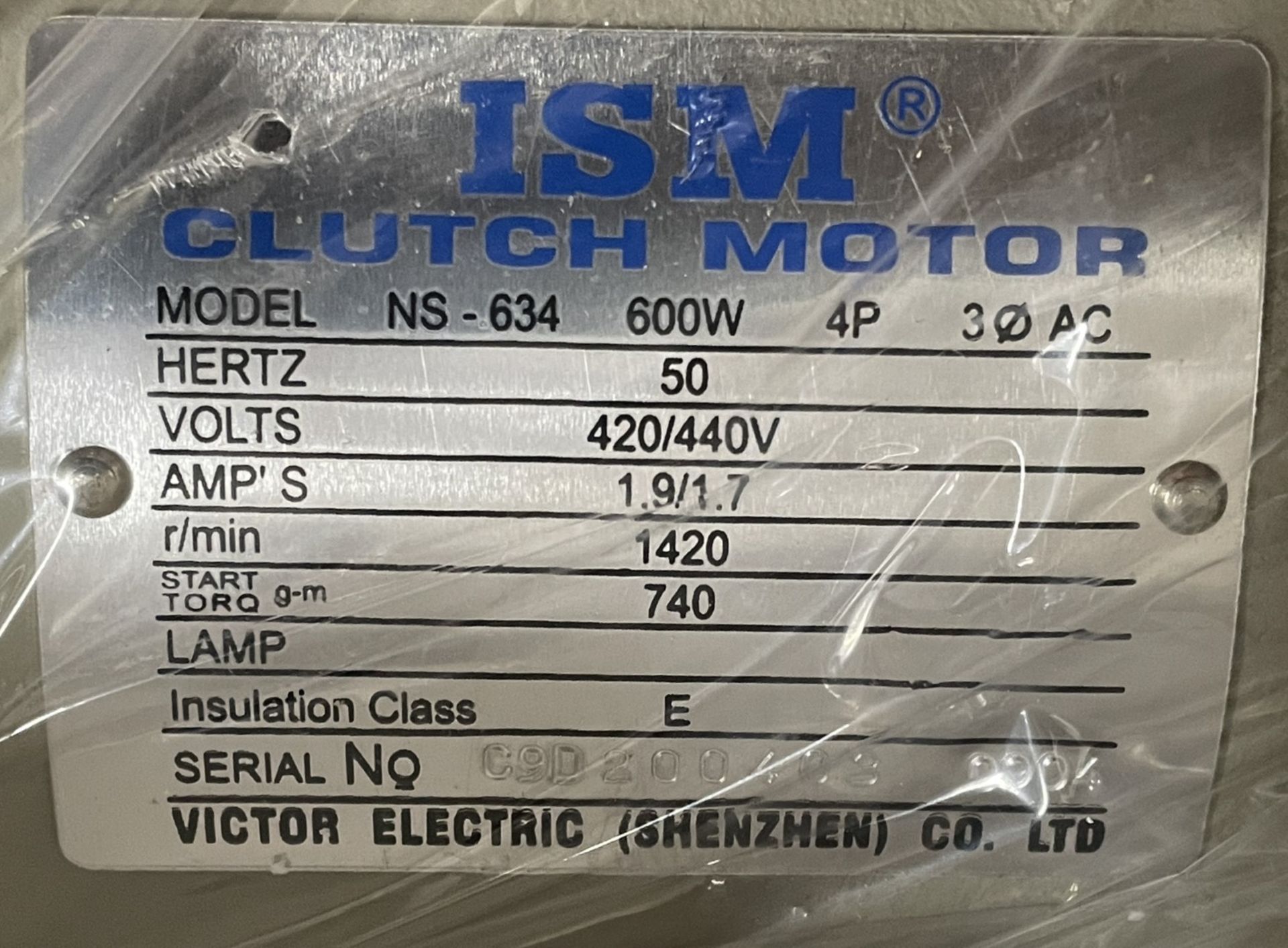 4 x ISM NS-434 Sewing Machine Clutch Motors - 3 Phase 420/440V 4P 400W - New Boxed Stock - Ref: - Image 8 of 8