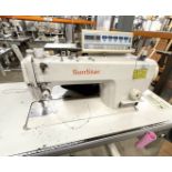 1 x Sunstar KM2300 UMG Single Needle Double Lockstitch Industrial Sewing Machine With Table