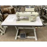 1 x Brother S-7200A-433 Industrial Single Needle Lockstitch Sewing Machine With Table