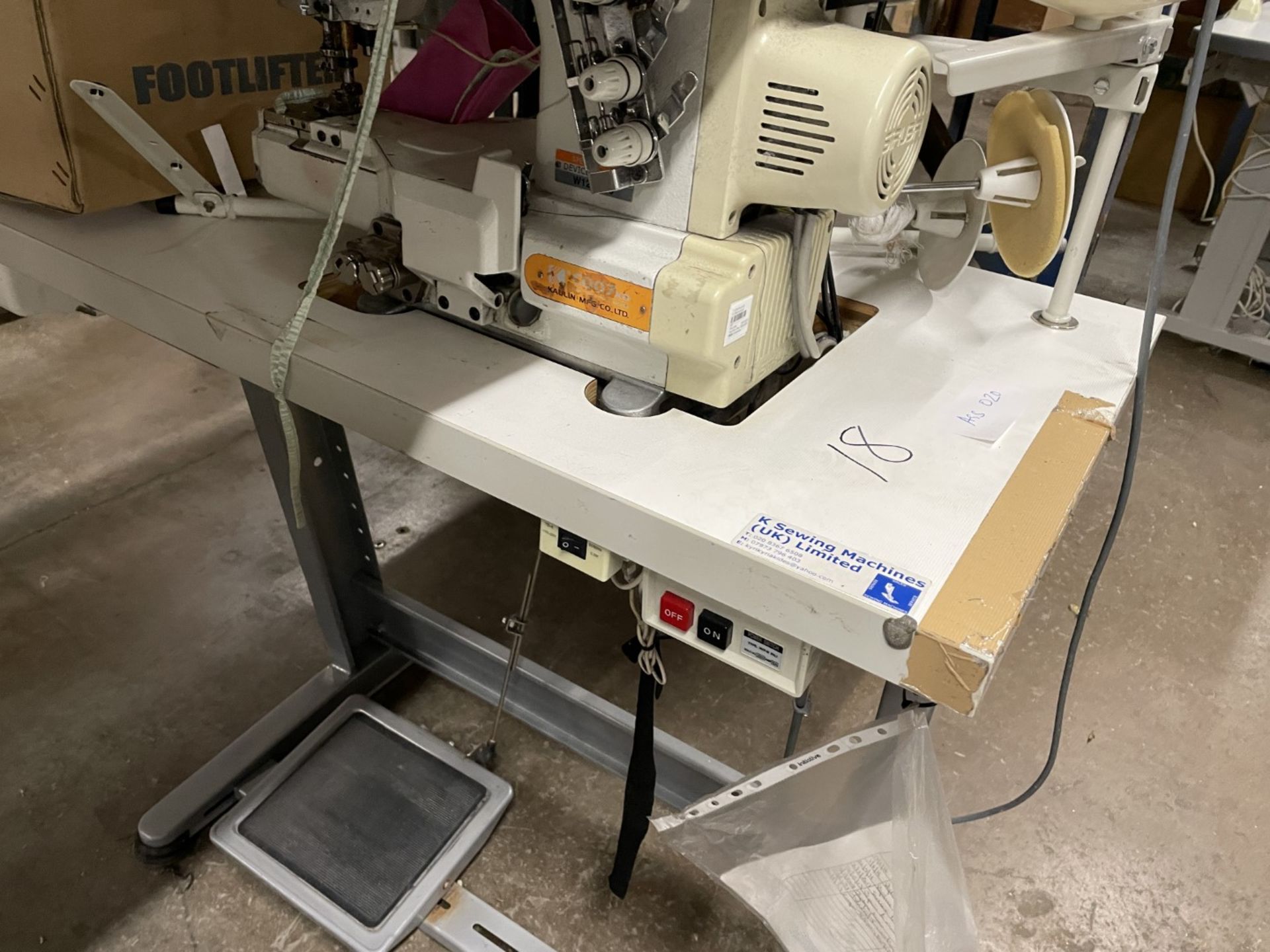 1 x Siruba W122-350 Cover Seam Industrial Sewing Machine With Table - Image 3 of 23