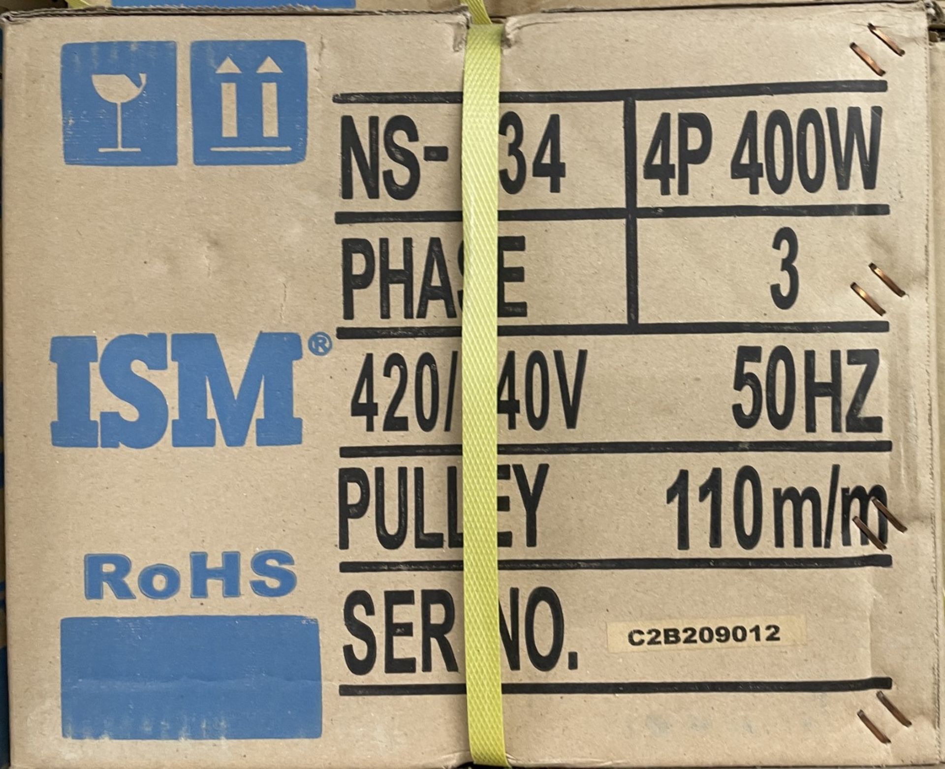 1 x ISM NS-434 Sewing Machine Clutch Motor - 3 Phase 420/440V 4P 400W - New Boxed Stock - Ref: R05DR - Image 2 of 8