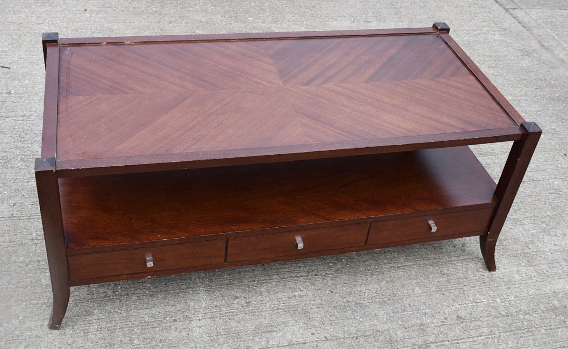 1 x Elegant Handcrafted Solid Wood Coffee / Cocktail Table with False Drawer Frontage - Recently - Image 2 of 3