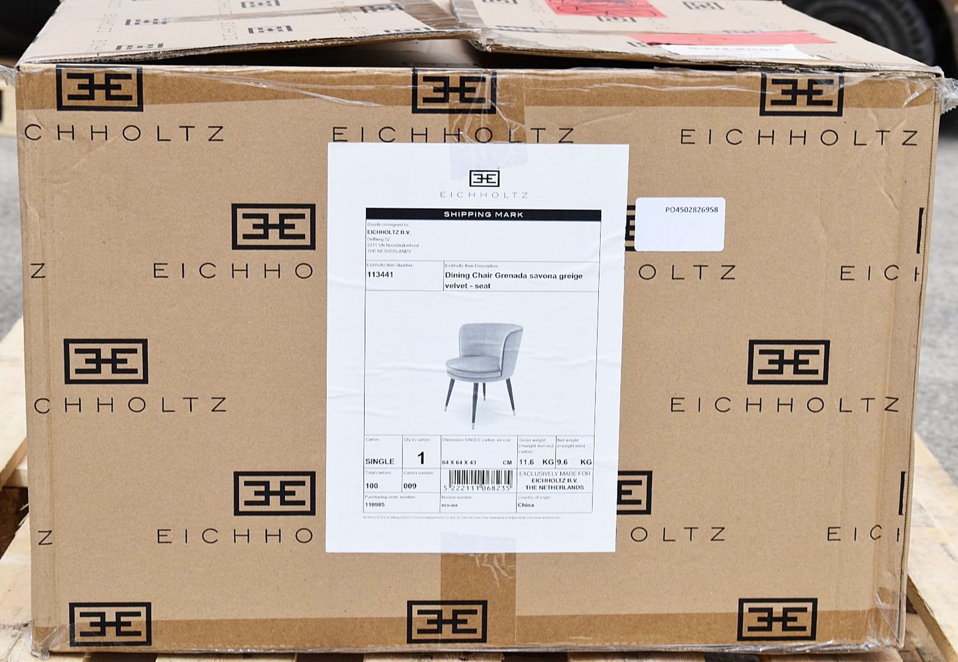 1 x EICHHOLTZ 'Grenada' Luxury Velvet Upholstered Swivel Chair (Top only) - Unused Boxed Stock - - Image 2 of 15