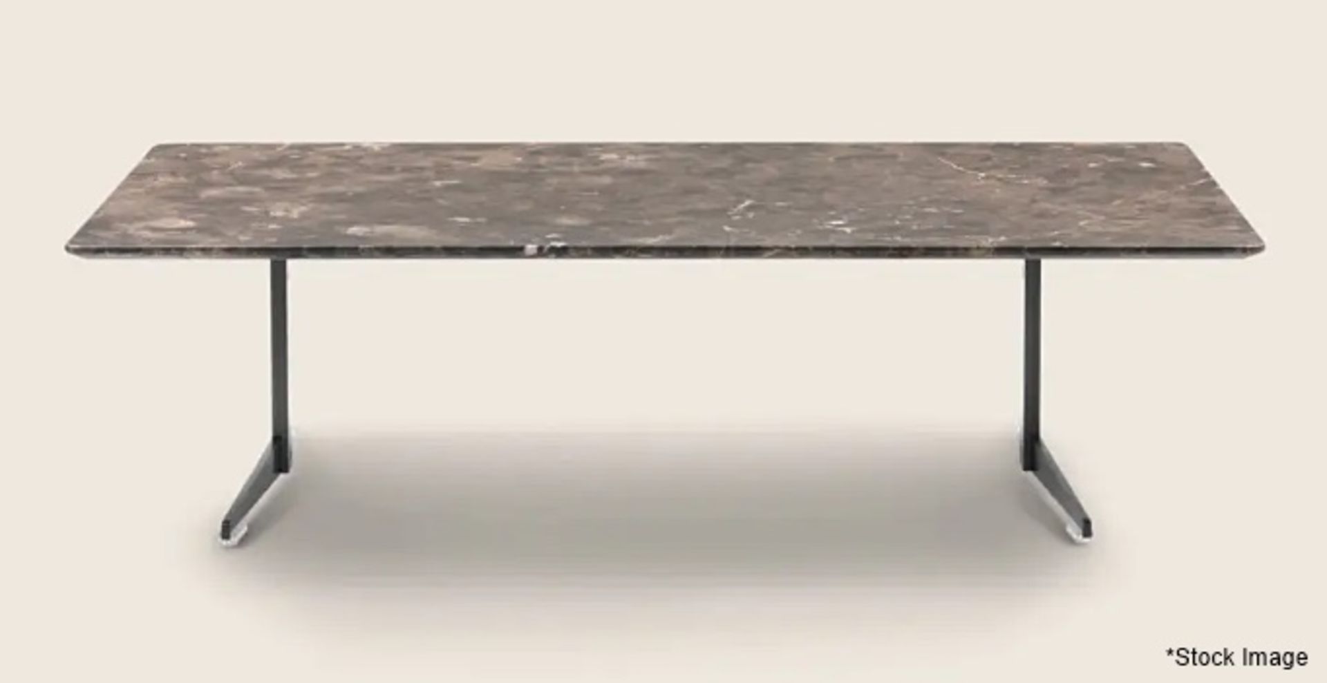 1 x  FLEXFORM 'Fly' Rectangular Marron Damasco Marble Dining Table Top - Sealed / Crated - Image 2 of 7