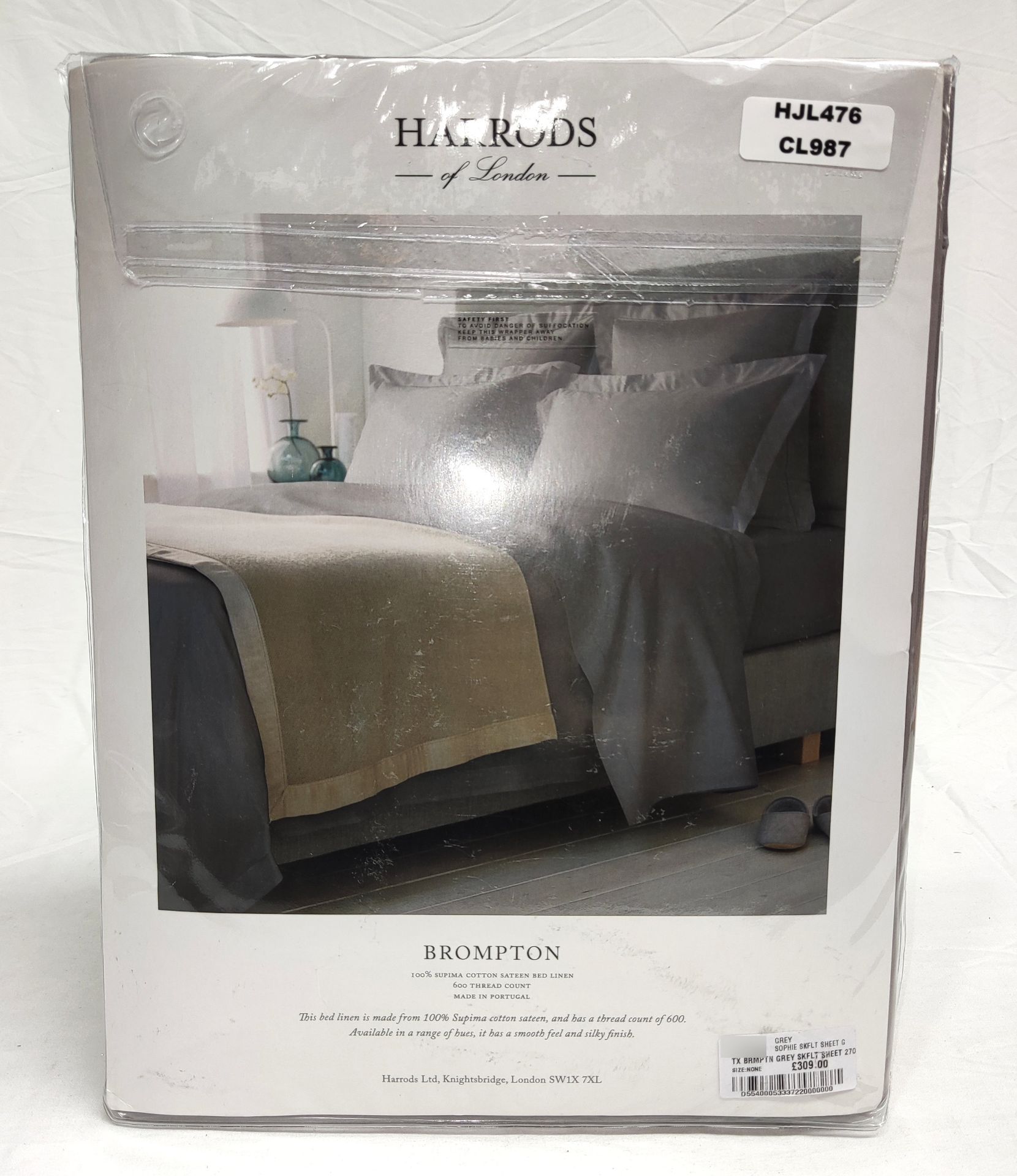 1 x HARRODS OF LONDON Brompton Super King Flat Sheet (270cm X 300cm) - Grey - Original RRP £309 - - Image 13 of 13