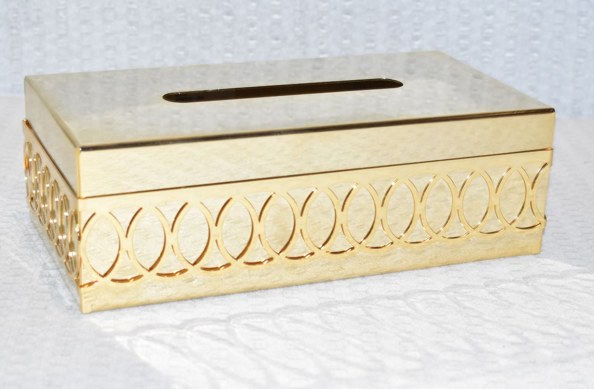 1 x VILLARI 'Hiroito' Luxury Italian Made Gold-Plated Tissue Box Cover - Original Price £579.00 - Image 2 of 6