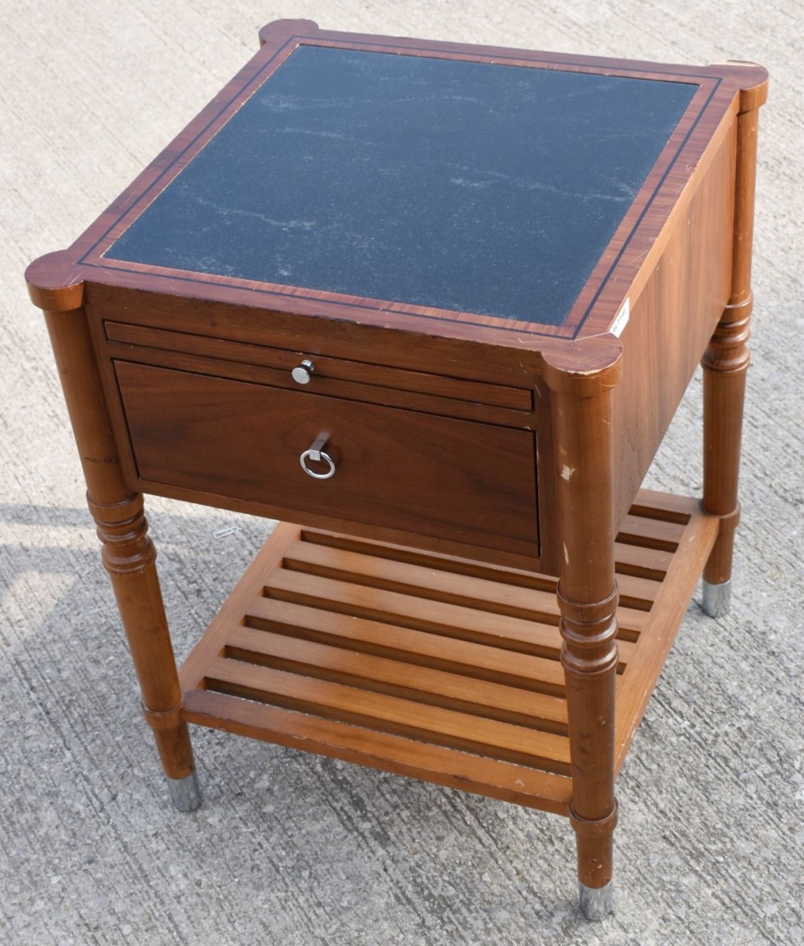 1 x CHANNELS Classically Styled Designer Solid Wood End Table with Pull-Out Tray, 1-Drawer Storage - Image 3 of 6