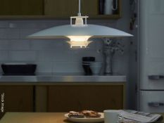 1 x ARTEK 'JL341' Designer Handcrafted Suspension Pendant Lamp In White - Original Price £800.00