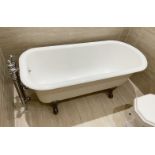 1 x Luxurious Cast Iron Roll Top Bath with Claw & Ball Feet and Vidage Branded Tap