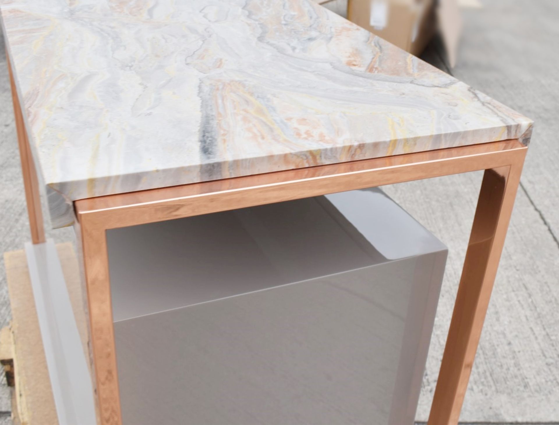 1 x FRATO 'LEXTON' Luxury Custom Ordered Marble Topped Chest of Drawers With Rose Gold Detail - Bild 2 aus 18