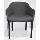 1 x VITRA 'Softshell' Fabric Upholstered Designer Plastic Armchair, in Anthracite Grey - RRP £885.00