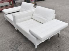 Pair Of CASSINA PRIVÉ / PHILIPPE STARCK Designer White Leather Lounge Chairs - Original Price £6,550