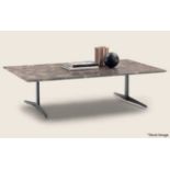 1 x  FLEXFORM 'Fly' Rectangular Marron Damasco Marble Dining Table Top - Sealed / Crated