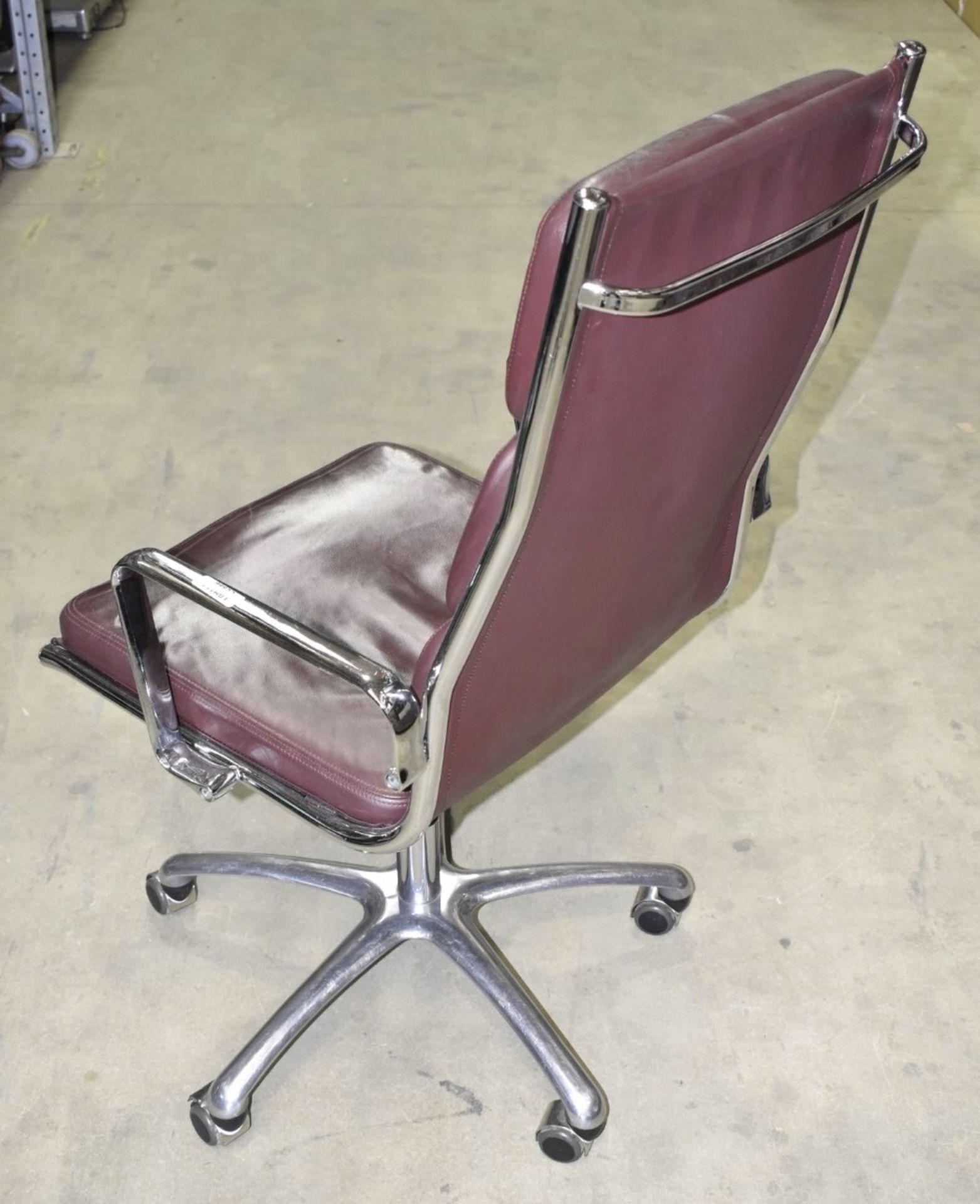 1 x LUXY Leather Upholstered Soft Pad Office Swivel Chair, Dark Brown - RRP £1,600 - Image 6 of 6