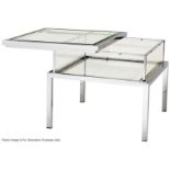 1 x EICHHOLTZ Glass Topped Side Table Harvey With A Polished Steel Frame