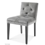 A Pair Of EICHHOLTZ 'Cesare' Luxury Button-back Dining Chairs in Granite Grey - Original RRP £1,160