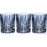 3 x RIEDEL 'Laudon' Luxury Crystal Whisky Glasses In Light Blue (295ml) - Total RRP £225.00