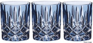 3 x RIEDEL 'Laudon' Luxury Crystal Whisky Glasses In Light Blue (295ml) - Total RRP £225.00