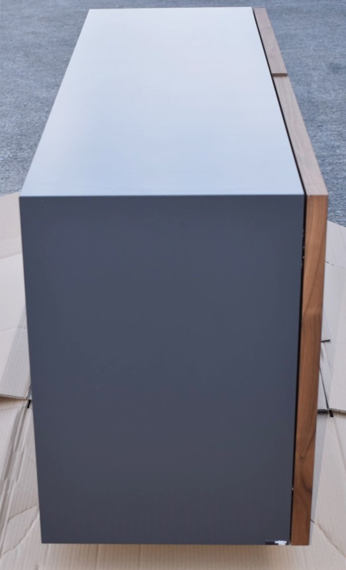 1 x CATTELAN ITALIA 'Webber' Designer Sideboard in Grey with Canaletto Walnut Doors - RRP £2,000 - Image 12 of 16
