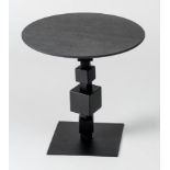 1 x NOLITA Occasional Side Table with a Cubed Metal Base, Bronzed Finish and Industrial