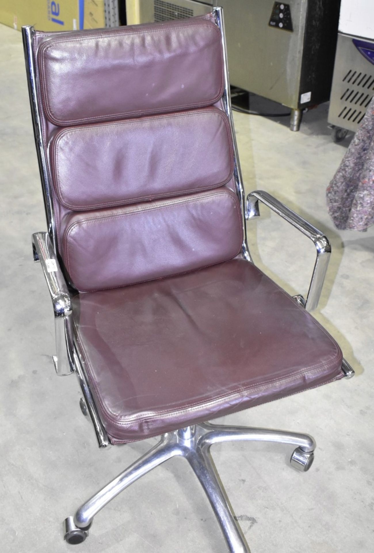 1 x LUXY Leather Upholstered Soft Pad Office Swivel Chair, Dark Brown - RRP £1,600 - Bild 2 aus 8